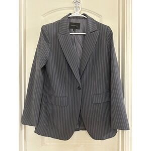 Banana Republic Pinstripe Blazer Business Career Office Gray Size 8